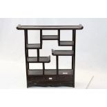 Chinese Lacquered Table Top Shelf, 51cms high and wide