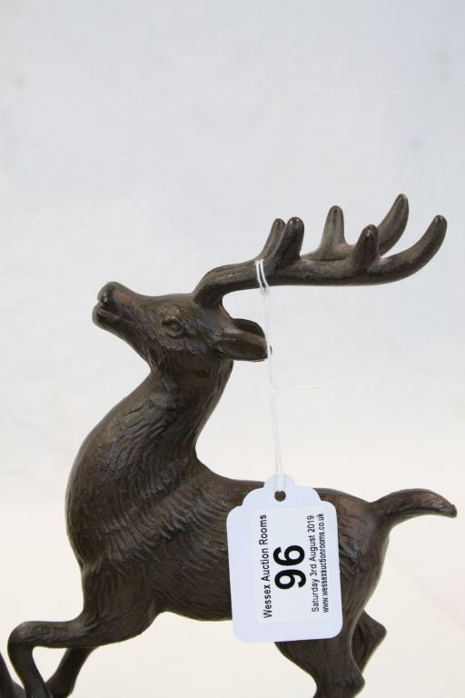 Pair of Heavy Cast Metal Stag Bookends - Image 3 of 3