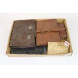 Leather card case with Silver mounts, Various vintage Bags to include Reptile skin etc