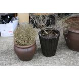 Four Garden Planters, Two Garden Figures and Galvanised Dustbin