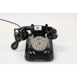 Vintage French Black Dial Telephone marked ' Le Materiel Telephonique, Boulogne-Billancourt '