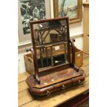 19th century Mahogany Swing Mirror with Three Drawers, 69cms high