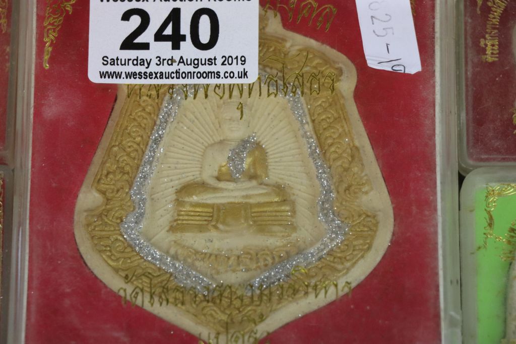 21 Boxed Thai Buddhist Amulets to include a large example - Image 4 of 14