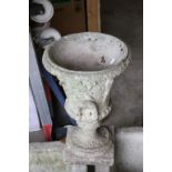 Pair of Reconstituted Square Garden Planters, 35cms wide x 27cms high together with Two further