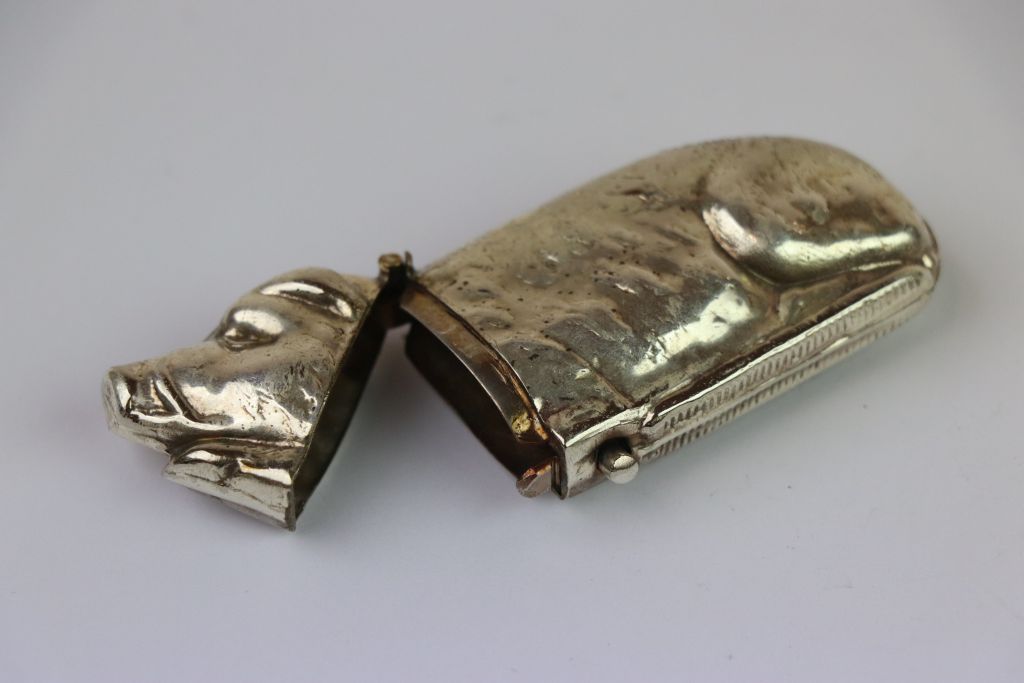 White metal Vesta in the form of a Pig, approx 7cm long - Image 6 of 6