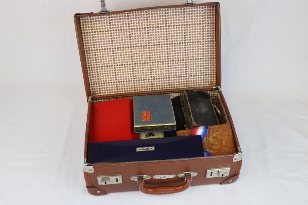 Small Suitcase of Mixed Collectables to include Watches, Pistol Grip Knives, Paperweights, etc - Image 2 of 9