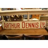 Vintage Enamel Sign ' Arthur Dennis Ltd ', 122cms x 23cms