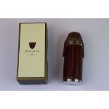 Boxed Aspinal of London Leather Cased Spirit Flask with Stacking Cups