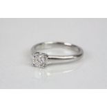 Tiffany Lucida diamond solitaire platinum ring, the square mixed cut Lucida diamond weighing