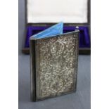 Victorian Sampson Mordan & Co silver card case in the form of a book, complete with Sampson Mordan &