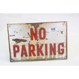 Enamel ' No Parking ' Sign, 30cms long