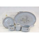 A Denby Reflections part dinner service to include cups and saucers plates etc.