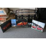 Set of framed Brad Wagner studio prints of Sports Cars, Ferrari and Lamborghini (5 in total)