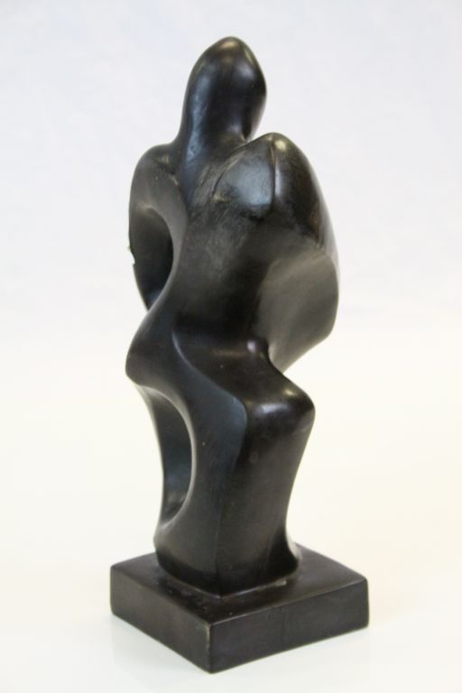Abstract figural Sculpture with black finish, stands approx 29cm - Image 3 of 5