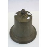 Cast bronze bell possibly from a "Green Goddess" fire engine, marked with Queens Crown ER, also