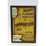 Wooden Relief Sign ' Patent Flushing Water Closet, Thunderflush No. 1, Thos Crapper, Chelsea