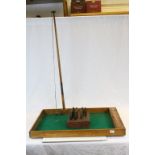 Early 20th century ' Jaques of London ' Large Oak Table Bar Skittles Game, 91cms x 61cms