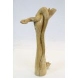 Carved wooden sculpture of a Snake on a Branch, stands approx 53.5cm