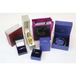 Small collection of jewellery to include a Rolled Gold Bangle, boxed Swarovski Bangle & Ring etc