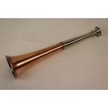 Copper and Nickel Hunting Horn, 22cms long