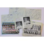 A collection of sporting autographs to include Bristol Rovers and Stanley Matthews.