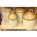 Five Stoneware Cider jugs to include one marked "J Hasell - Sudbury", approx 39cm tall