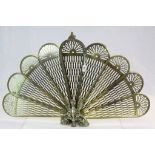 Pierced Brass Fold-out Peacock Firescreen