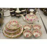 19th Century hand painted ceramic teaset with Rose pattern