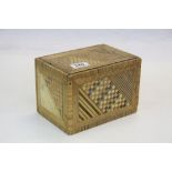 Straw Work Tea Caddy with Sliding Lid