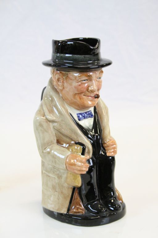 Three Royal Doulton "Winston Churchill" ceramic Character jugs in varying sizes, the largest - Image 4 of 10