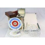 Art Deco Style Airplane Cruet Set, Various Boxes including Vanity Set, Knives, etc together with
