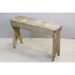 Bleached Pine Rustic Bench, 92cms long x 57cms high