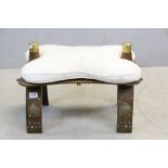 Hardwood and Brass Mounted Camel Saddle Stool