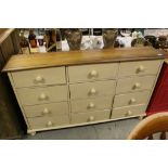 Floor standing bank of Twelve Painted Drawers