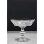 Val St Lambert Glass Tazza, 13.5cms high