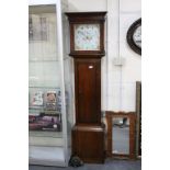 19th century Oak 30 Hour Longcase Clock with Painted Face marked Rd Graves