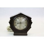 Ferranti Art Deco Bakelite electric mantle Clock, stands approx 14.5cm