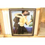 After Jack Vettriano, oil painting portrait of Dance Partners