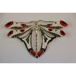 Silver and Enamel Dragonfly Brooch