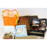 Collection of over 350 vintage Thimbles, wooden display stands and a Musical Jewellery box in the