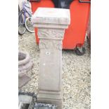 Reconstituted Garden Classical Urn on a Tall Square Pillar Support / Plinth, 163cms high