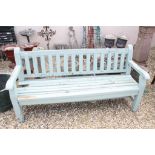 Green Painted Wooden Garden Bench, 182cms long