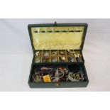 Jewellery box of mixed Costume jewellery to include Brooches, necklaces etc