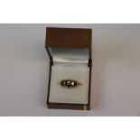 Ladies Garnet & Diamond 9ct Gold dress ring, boxed