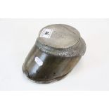 Victorian Horse Hoof Inkwell with White Metal Mounted and marked ' Cully '