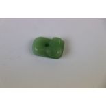 19th Century Chinese Green jade Animal, possibly a Dog, measures approx 2.25 x 1.5 x 0.75cm