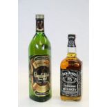 1 bottle of Jack Daniels Tennessee sourmash whisky 750ml and 1 litre bottle Glenfiddich pure malt