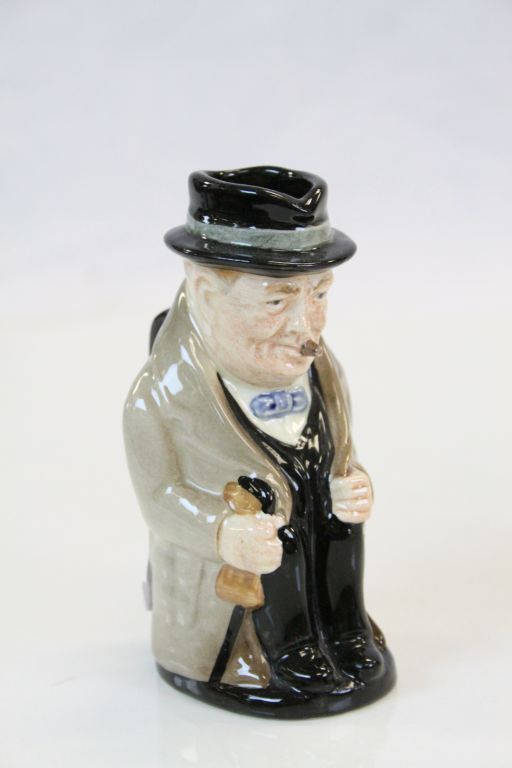 Three Royal Doulton "Winston Churchill" ceramic Character jugs in varying sizes, the largest - Image 6 of 10