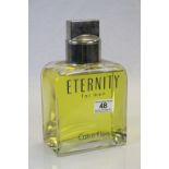Shop display glass perfume bottle Eternity for Men Calvin Klein with chrome effect lid, filled