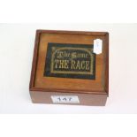 The game of race lead race horse figures within original wooden box.